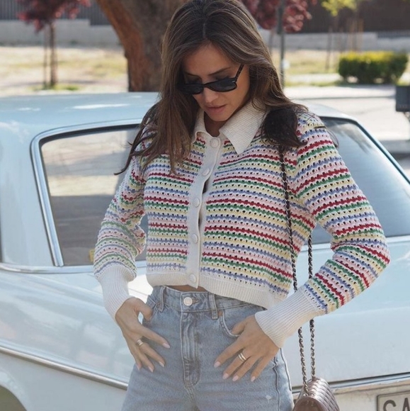 Zara | Sweaters | Zara Rainbow Striped 